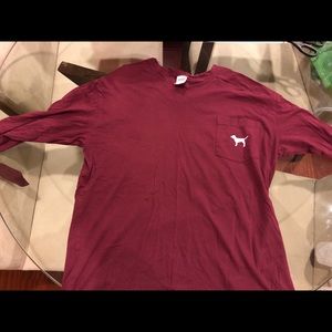 Large Burgundy Long Sleeve PINK Shirt